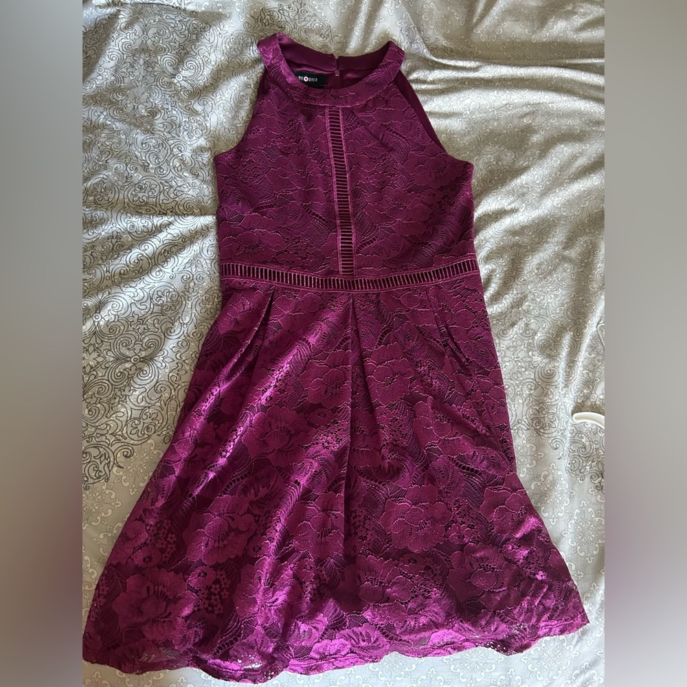 Super cute purple/pink dress with lace over top